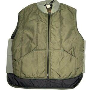 Vintage RefrigiWear Vest Mens XLarge Olive Green Insulate Quilt Work Chore